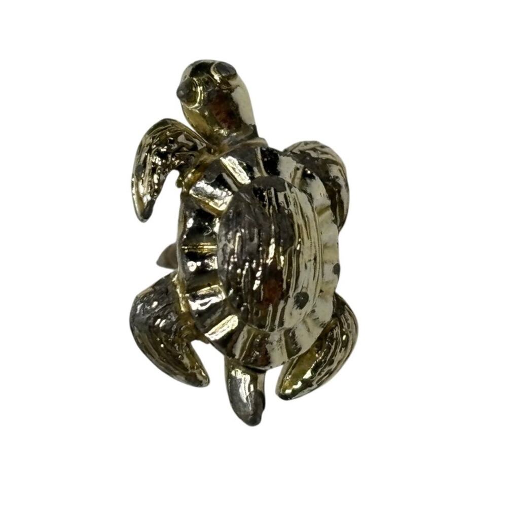 Vintage NEMO Turtle Tie Tack Gold Tone Turtle Lapel Pin